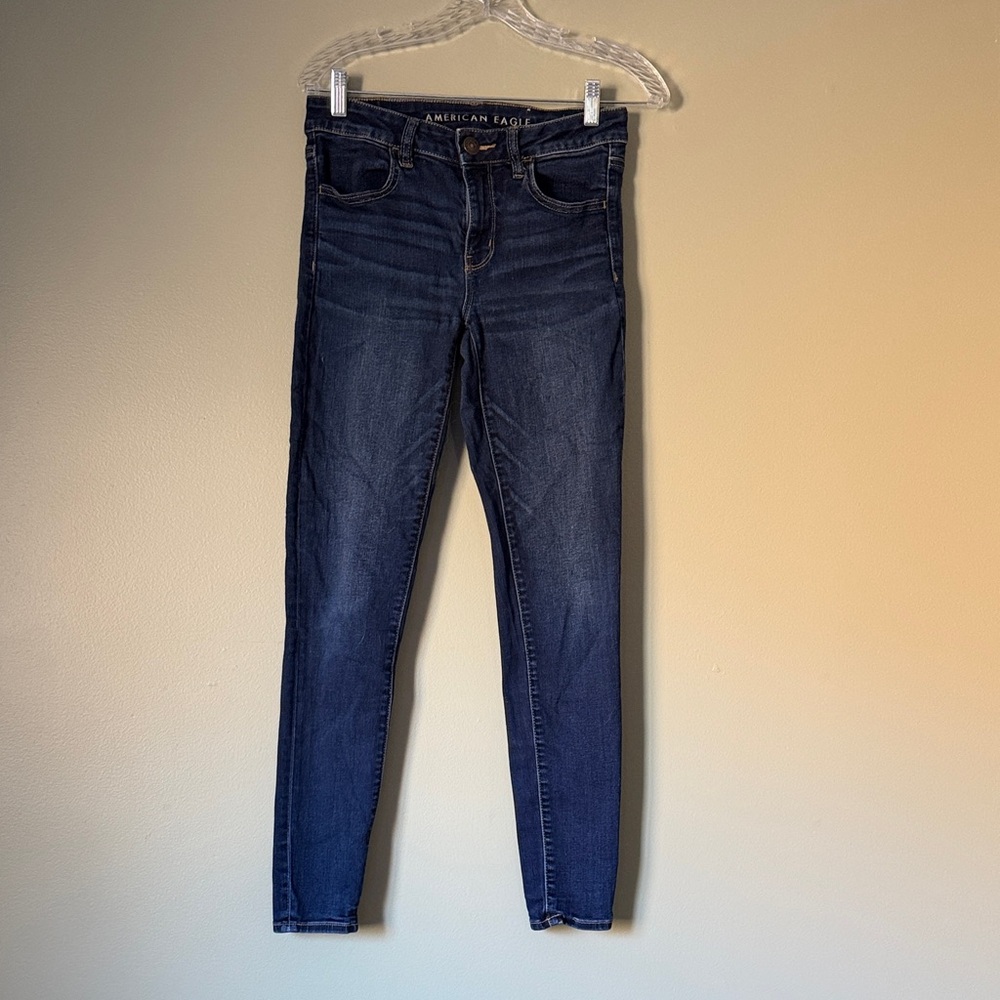 American Eagle Outfitters Women's Dark Blue Skinny Jeans